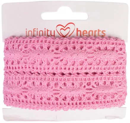 Infinity Hearts Spetsband Polyester 25mm 09 Ljusrosa - 5m