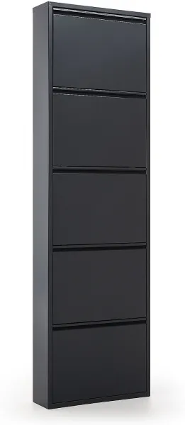 Ode, Skohylla, svart, H169x50x15 cm
